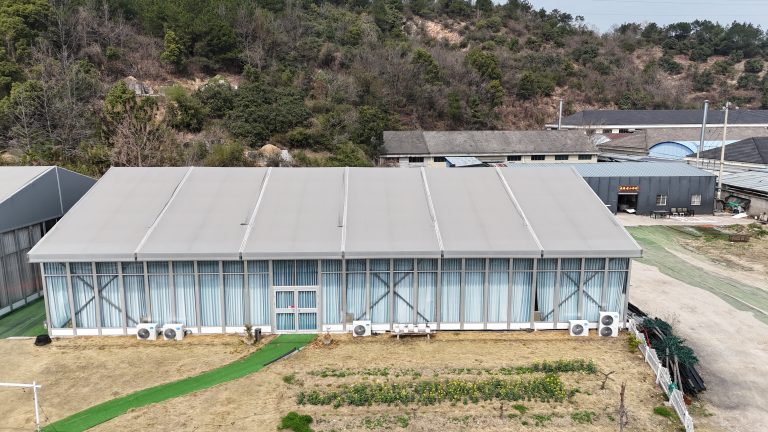 glass walls tent for canteen dinner wedding banquet