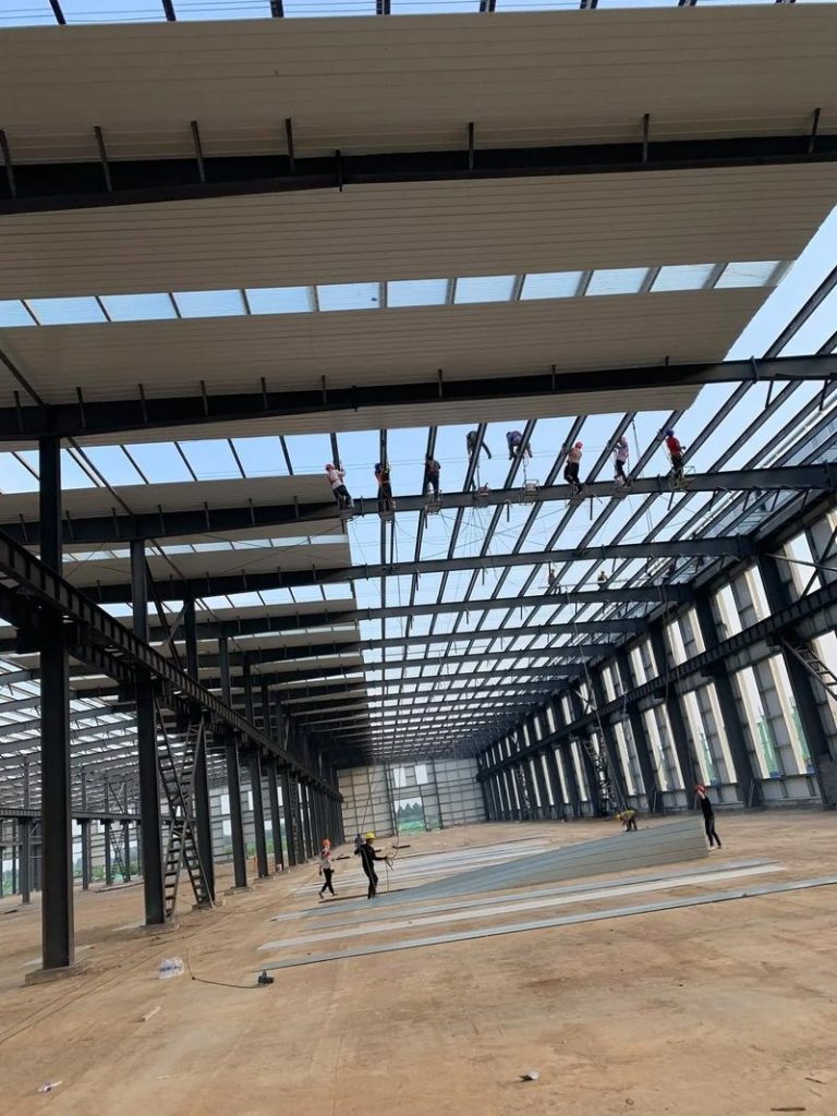 steel frame industrial warehouse